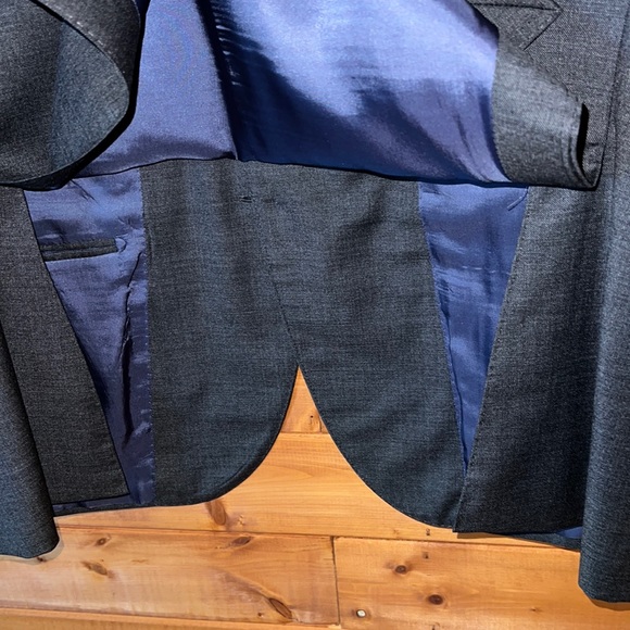 $499 SuitSupply Lazio slim fit charcoal gray Suit jacket VBC fabric 100% wool - Picture 8 of 11